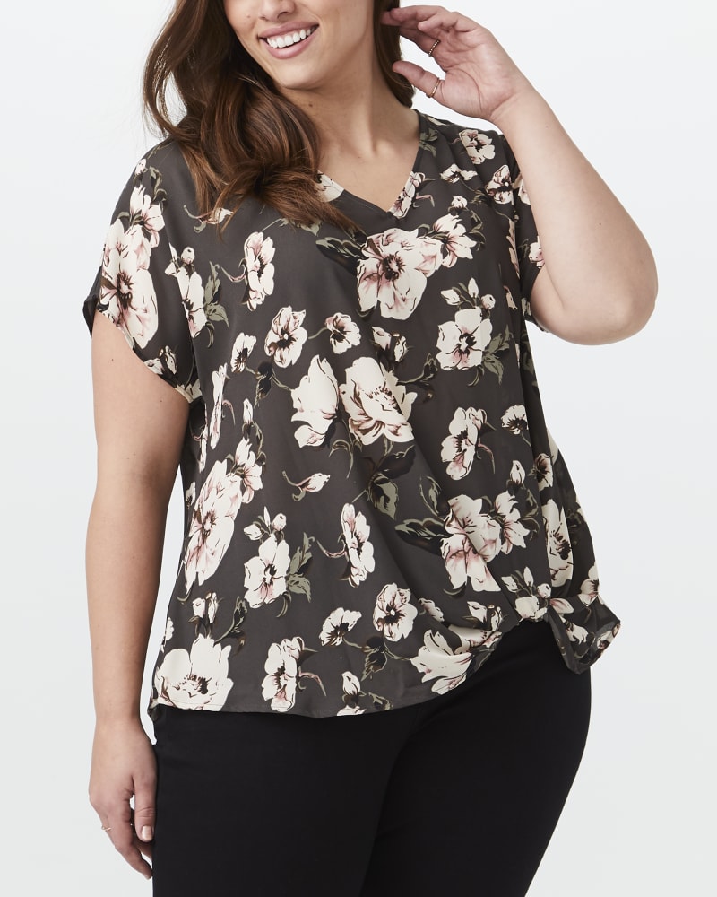 Front of plus size Ellise Knot-Front Blouse by West Kei | Dia&Co | dia_product_style_image_id:149272